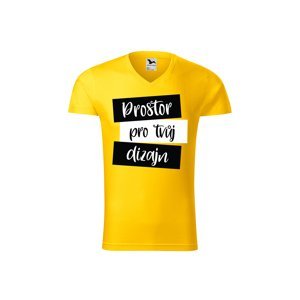 MMO Pánské tričko (v-střih) s vlastním potiskem Barva: Žlutá, Velikost: 2XL
