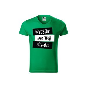 MMO Pánské tričko (v-střih) s vlastním potiskem Barva: Trávová zelená, Velikost: L