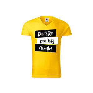 MMO Pánské tričko (v-střih) s vlastním potiskem Barva: Žlutá, Velikost: L
