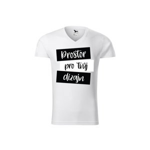 MMO Pánské tričko (v-střih) s vlastním potiskem Barva: Bíla, Velikost: XL