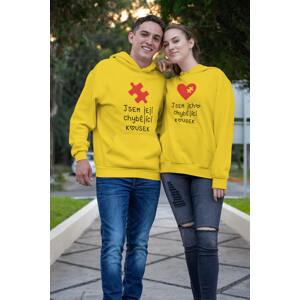 MMO Mikiny pro páry Chybějíci kousek Barva: Žlutá, Dámska velikost: 2XL, Pánska velikost: 4XL