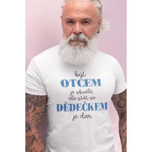 MMO Pánské tričko Stát se dědečkem je dar Barva: Bíla, Velikost: XL