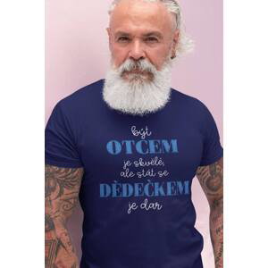 MMO Pánské tričko Stát se dědečkem je dar Barva: Půlnoční modrá, Velikost: 2XL