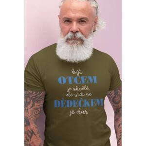 MMO Pánské tričko Stát se dědečkem je dar Barva: Khaki, Velikost: XL