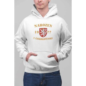 Pánská mikina Narozen v Československu Barva: Bíla, Velikost: 2XL