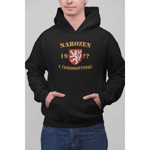 Pánská mikina Narozen v Československu Barva: Černá, Velikost: 4XL