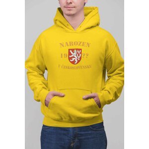 Pánská mikina Narozen v Československu Barva: Žlutá, Velikost: 4XL
