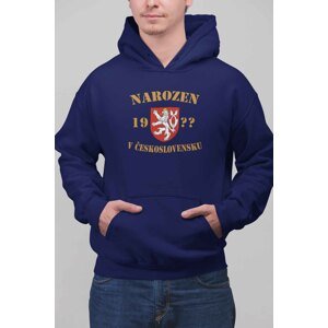 Pánská mikina Narozen v Československu Barva: Půlnoční modrá, Velikost: XL