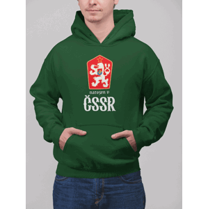 Pánská mikina Narozen v ČSSR Barva: Láhvově zelená, Velikost: M
