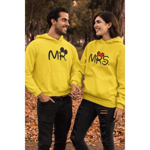 MMO Mikiny pro páry MR a MRS Barva: Žlutá, Dámska velikost: M, Pánska velikost: 4XL