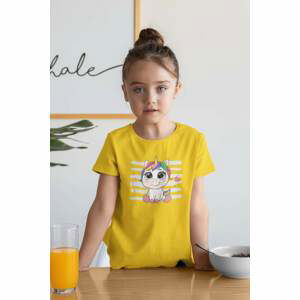 MMO Dívčí tričko Cute jednorožec Barva: Žlutá, Velikost: 122