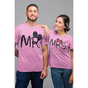 MMO Trička pro páry MR a MRS Barva: Růžová, Dámska velikost: XS, Pánska velikost: XS