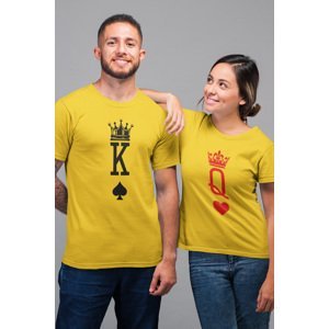 MMO Trička pro páry K a Q Barva: Žlutá, Dámska velikost: S, Pánska velikost: XL