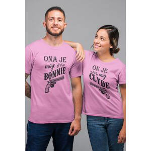 MMO Trička pro páry Bonnie a Clyde Barva: Růžová, Dámska velikost: XL, Pánska velikost: S