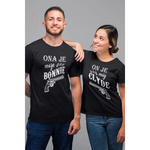 MMO Trička pro páry Bonnie a Clyde Barva: Černá, Dámska velikost: XS, Pánska velikost: 3XL