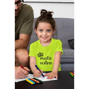 MMO Dětské tričko Malá sestra Barva: Limetková, Velikost: 134