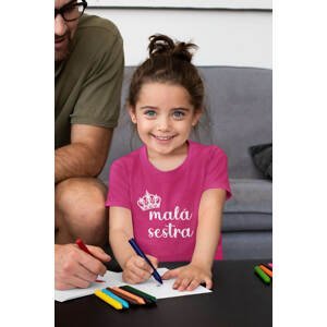 MMO Dětské tričko Malá sestra Barva: Malinová, Velikost: 110