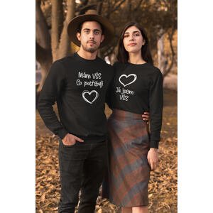 MMO Unisex mikiny pro páry Všechno Barva: Černá, Dámska velikost: S, Pánska velikost: 2XL