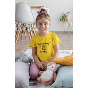 MMO Dívčí tričko Domácí úkoly Barva: Žlutá, Velikost: 110