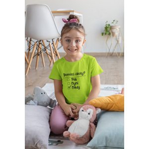 MMO Dívčí tričko Domácí úkoly Barva: Limetková, Velikost: 134