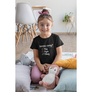 MMO Dívčí tričko Domácí úkoly Barva: Černá, Velikost: 134