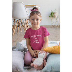 MMO Dívčí tričko Domácí úkoly Barva: Malinová, Velikost: 134