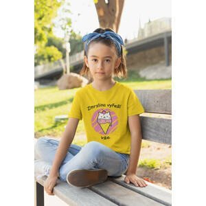 MMO Dívčí tričko Zmrzlina vyřeší vše Barva: Žlutá, Velikost: 158