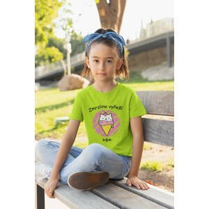 MMO Dívčí tričko Zmrzlina vyřeší vše Barva: Limetková, Velikost: 110