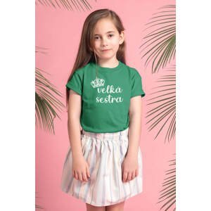 MMO Dětské tričko Velká sestra Barva: Trávová zelená, Velikost: 158