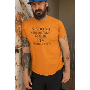 MMO Pánské tričko Kolik piv mohu vypít Barva: Mandarínková oranžová, Velikost: XS