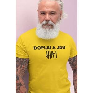 MMO Pánské tričko Dopiju a jdu Barva: Žlutá, Velikost: 2XL