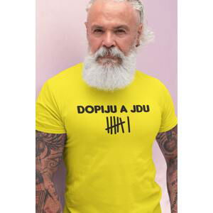 MMO Pánské tričko Dopiju a jdu Barva: Citrónová, Velikost: XS