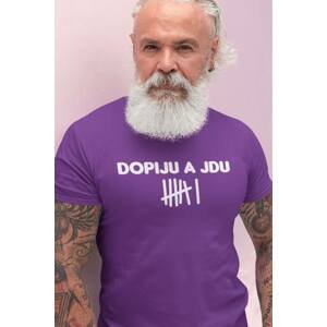 MMO Pánské tričko Dopiju a jdu Barva: Fialová, Velikost: XS