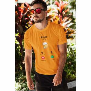 MMO Pánské tričko Pivo volá Barva: Mandarínková oranžová, Velikost: XS