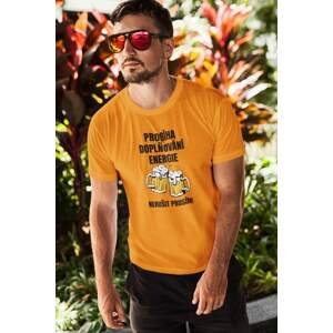 MMO Pánské tričko Doplňování energie Barva: Mandarínková oranžová, Velikost: L