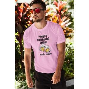 MMO Pánské tričko Doplňování energie Barva: Ružová, Velikost: L
