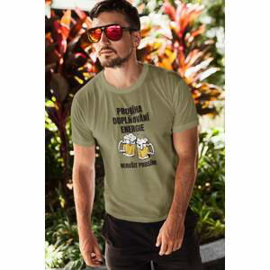 MMO Pánské tričko Doplňování energie Barva: Svetlá khaki, Velikost: L