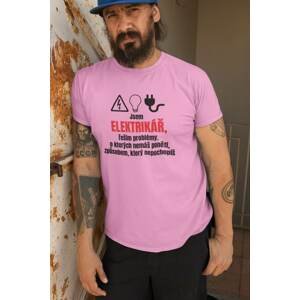 MMO Pánské tričko Elektrikář Barva: Ružová, Velikost: L