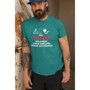 MMO Pánské tričko Elektrikář Barva: Smaragdově zelená, Velikost: 2XL