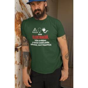 MMO Pánské tričko Elektrikář Barva: Láhvově zelená, Velikost: 4XL