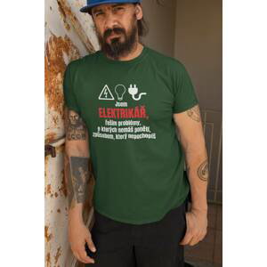 MMO Pánské tričko Elektrikář Barva: Láhvově zelená, Velikost: XS