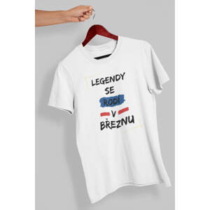 MMO Pánske tričko Legendy se rodí v březnu Barva: Bíla, Velikost: XL