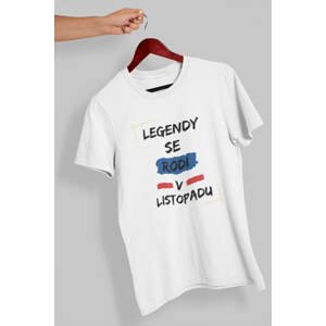 MMO Pánske tričko Legendy se rodí v listopadu Barva: Bíla, Velikost: 4XL