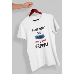 MMO Pánske tričko Legendy se rodí v srpnu Barva: Bíla, Velikost: XS