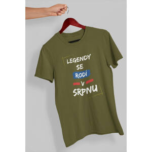 MMO Pánske tričko Legendy se rodí v srpnu Barva: Khaki, Velikost: 4XL