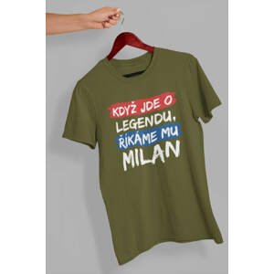 MMO Pánské tričko Milan Barva: Khaki, Velikost: XL