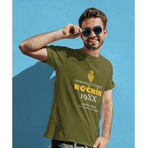 MMO Pánske tričko Ročník s vlastním rokem Barva: Khaki, Velikost: XL