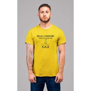 MMO Pánské tričko Miluji literaturu Barva: Žlutá, Velikost: 2XL