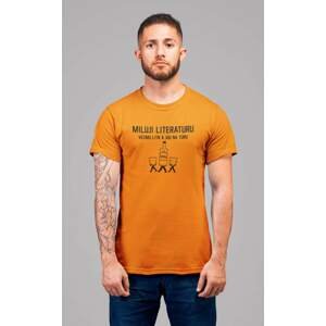 MMO Pánské tričko Miluji literaturu Barva: Mandarínková oranžová, Velikost: 2XL