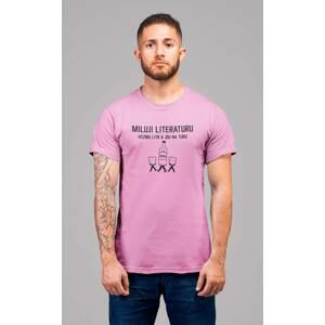 MMO Pánské tričko Miluji literaturu Barva: Ružová, Velikost: S